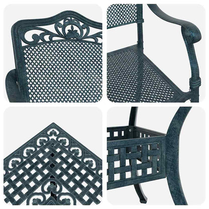 vidaXL Gartentisch Set 5 pcs Grün 80 x 80 x 75 cm Gussaluminium