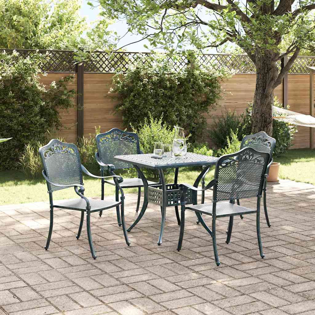 vidaXL Gartentisch Set 5 pcs Grün 80 x 80 x 75 cm Gussaluminium