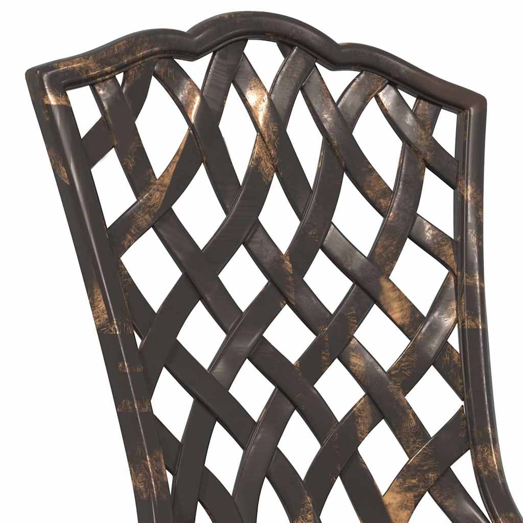 vidaXL Gartentisch Set 3 pcs Bronze 80 x 80 x 75 cm Gussaluminium