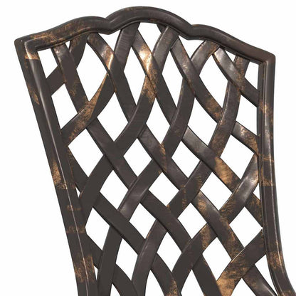 vidaXL Gartentisch Set 3 pcs Bronze 80 x 80 x 75 cm Gussaluminium