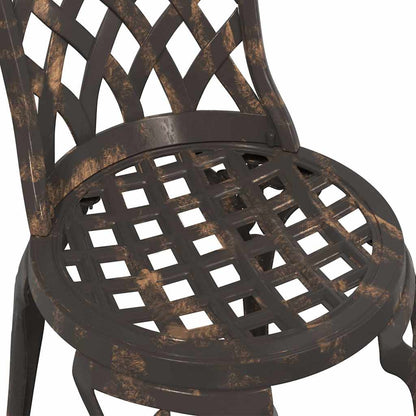 vidaXL Gartentisch Set 3 pcs Bronze 80 x 80 x 75 cm Gussaluminium