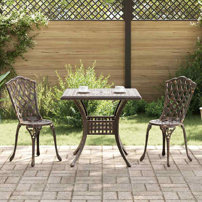 vidaXL Gartentisch Set 3 pcs Bronze 80 x 80 x 75 cm Gussaluminium