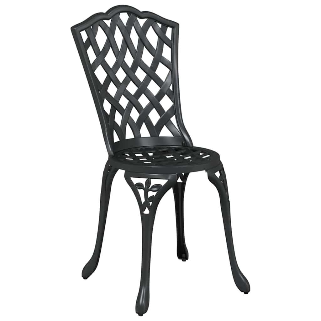 vidaXL Gartentisch Set 3 pcs Schwarz 80 x 80 x 75 cm Gussaluminium