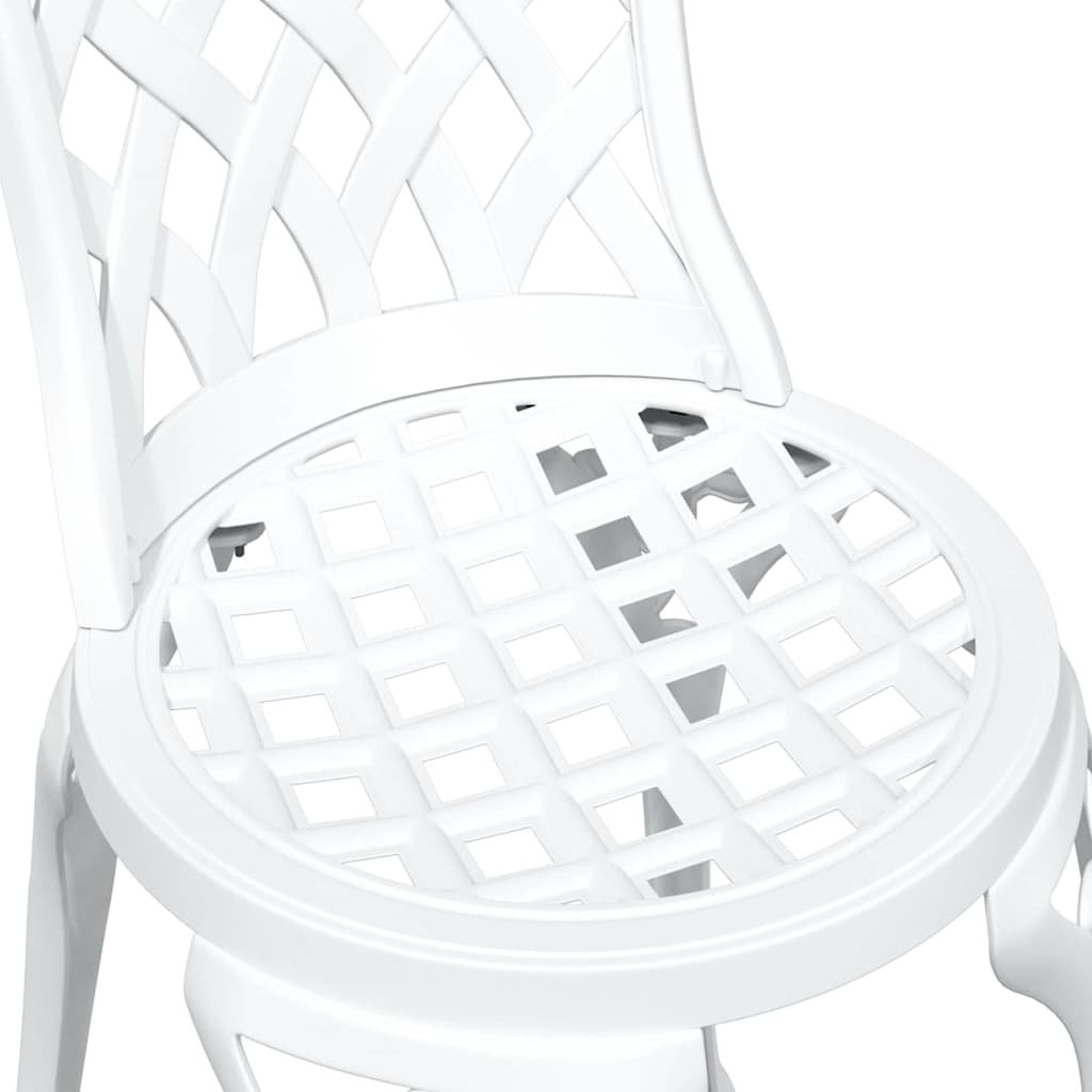 vidaXL Gartentisch Set 3 pcs Weiß 80 x 80 x 75 cm Gussaluminium