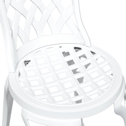 vidaXL Gartentisch Set 3 pcs Weiß 80 x 80 x 75 cm Gussaluminium