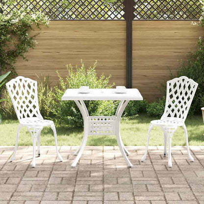 vidaXL Gartentisch Set 3 pcs Weiß 80 x 80 x 75 cm Gussaluminium