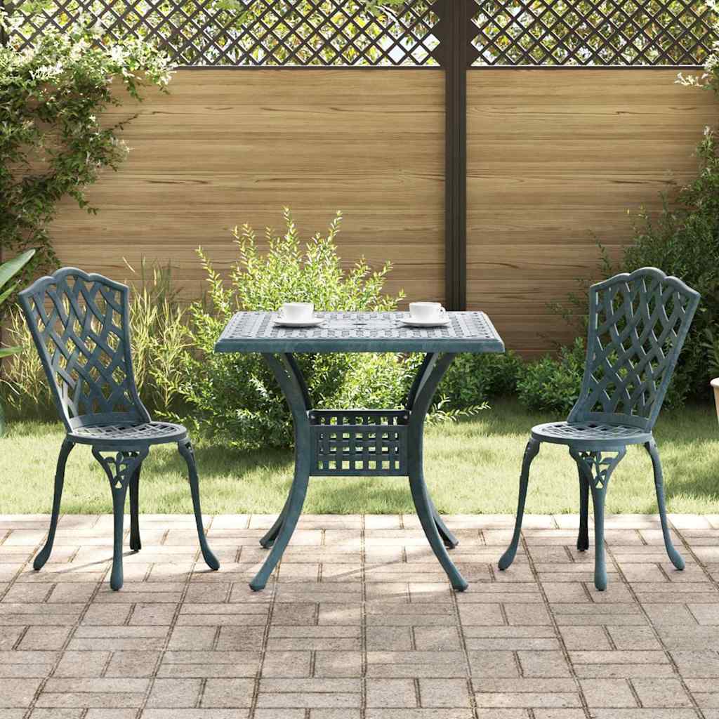 vidaXL Gartentisch Set 3 pcs Grün 80 x 80 x 75 cm Gussaluminium