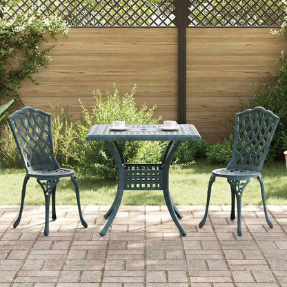 vidaXL Gartentisch Set 3 pcs Grün 80 x 80 x 75 cm Gussaluminium