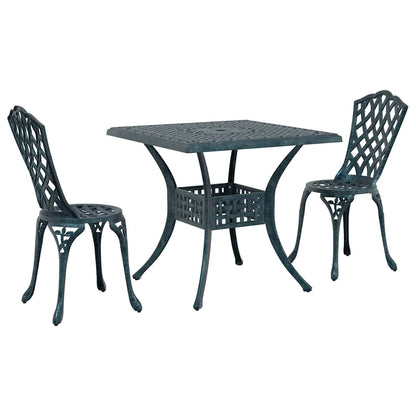 vidaXL Gartentisch Set 3 pcs Grün 80 x 80 x 75 cm Gussaluminium