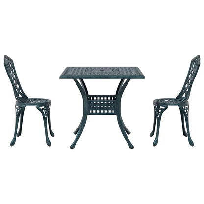 vidaXL Gartentisch Set 3 pcs Grün 80 x 80 x 75 cm Gussaluminium