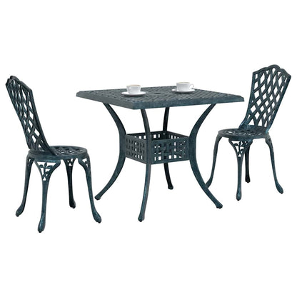 vidaXL Gartentisch Set 3 pcs Grün 80 x 80 x 75 cm Gussaluminium