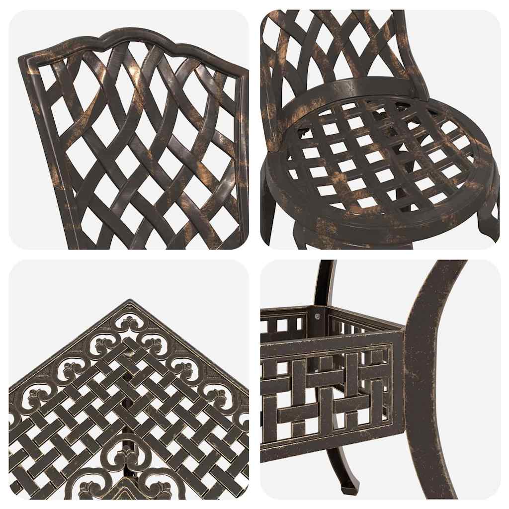 vidaXL Gartentisch Set 5 pcs Bronze 80 x 80 x 75 cm Gussaluminium