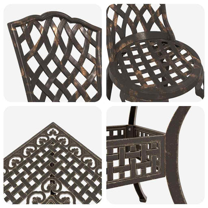vidaXL Gartentisch Set 5 pcs Bronze 80 x 80 x 75 cm Gussaluminium