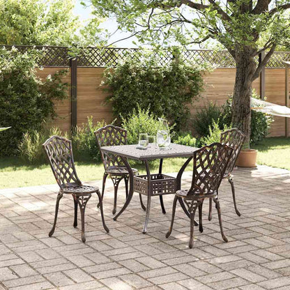 vidaXL Gartentisch Set 5 pcs Bronze 80 x 80 x 75 cm Gussaluminium