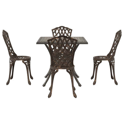 vidaXL Gartentisch Set 5 pcs Bronze 80 x 80 x 75 cm Gussaluminium