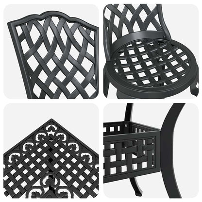 vidaXL Gartentisch Set 5 pcs Schwarz 80 x 80 x 75 cm Gussaluminium
