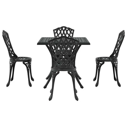 vidaXL Gartentisch Set 5 pcs Schwarz 80 x 80 x 75 cm Gussaluminium
