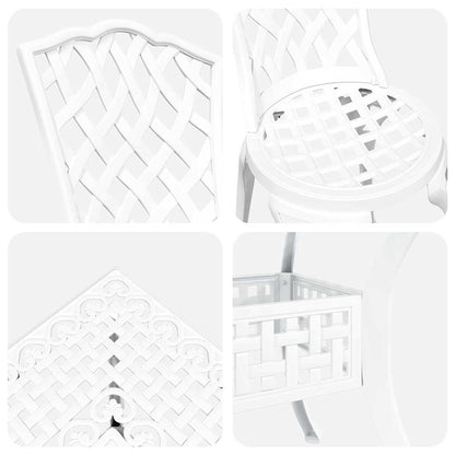 vidaXL Gartentisch Set 5 pcs Weiß 80 x 80 x 75 cm Gussaluminium