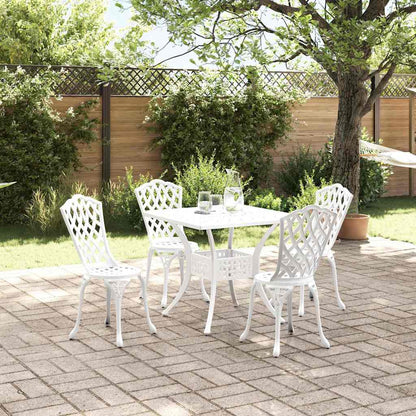 vidaXL Gartentisch Set 5 pcs Weiß 80 x 80 x 75 cm Gussaluminium