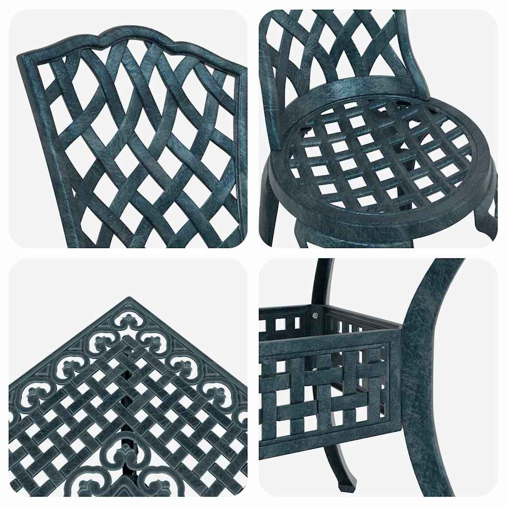 vidaXL Gartentisch Set 5 pcs Grün 80 x 80 x 75 cm Gussaluminium