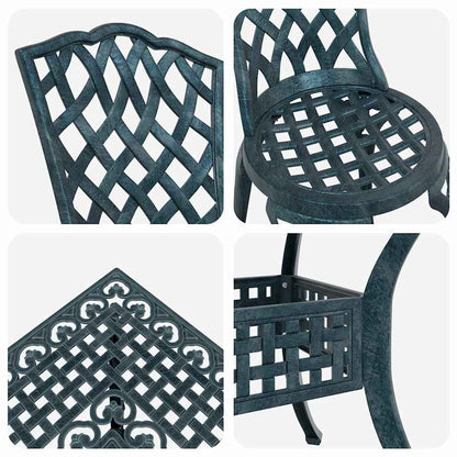 vidaXL Gartentisch Set 5 pcs Grün 80 x 80 x 75 cm Gussaluminium