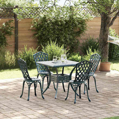 vidaXL Gartentisch Set 5 pcs Grün 80 x 80 x 75 cm Gussaluminium