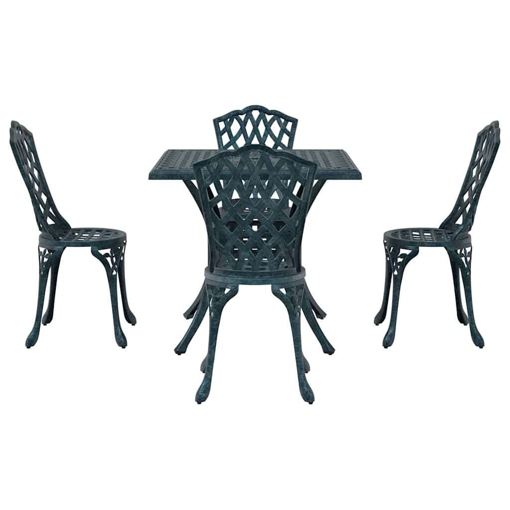 vidaXL Gartentisch Set 5 pcs Grün 80 x 80 x 75 cm Gussaluminium