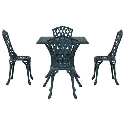 vidaXL Gartentisch Set 5 pcs Grün 80 x 80 x 75 cm Gussaluminium