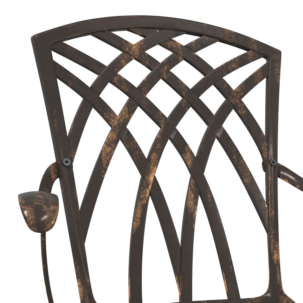 vidaXL Gartentisch Set 3 pcs Bronze Gussaluminium