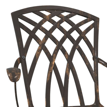 vidaXL Gartentisch Set 3 pcs Bronze Gussaluminium