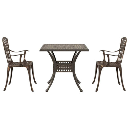 vidaXL Gartentisch Set 3 pcs Bronze Gussaluminium