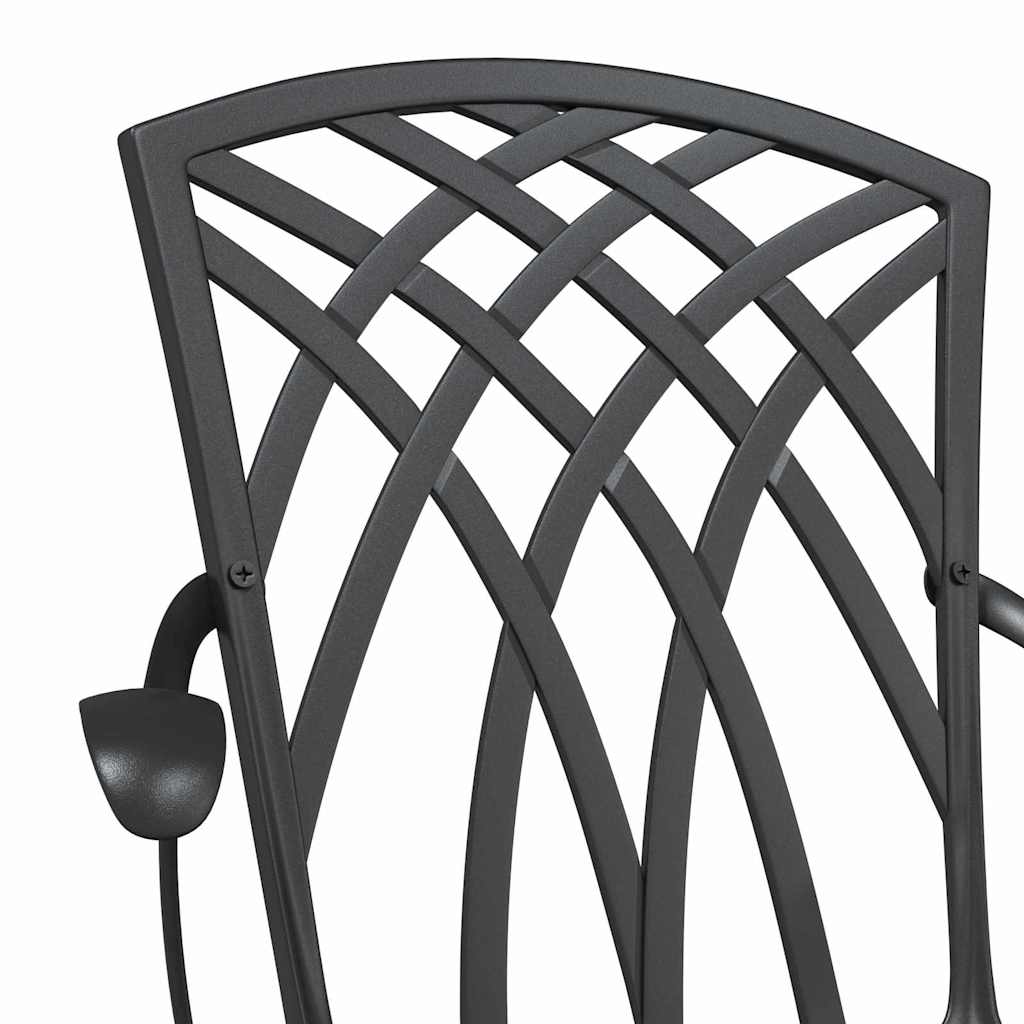 vidaXL Gartentisch Set 3 pcs Schwarz 80 x 80 x 75 cm Gussaluminium