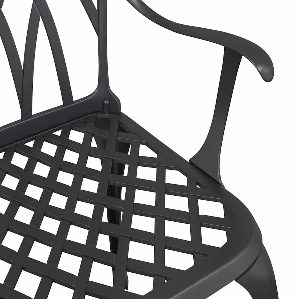 vidaXL Gartentisch Set 3 pcs Schwarz 80 x 80 x 75 cm Gussaluminium