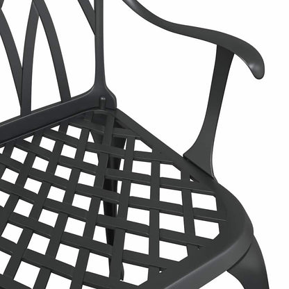 vidaXL Gartentisch Set 3 pcs Schwarz 80 x 80 x 75 cm Gussaluminium