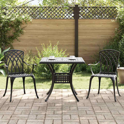 vidaXL Gartentisch Set 3 pcs Schwarz 80 x 80 x 75 cm Gussaluminium