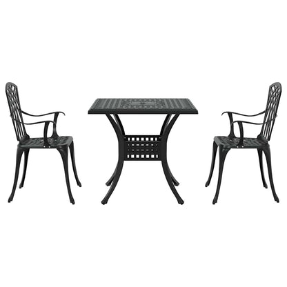 vidaXL Gartentisch Set 3 pcs Schwarz 80 x 80 x 75 cm Gussaluminium