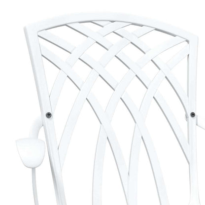 vidaXL Gartentisch Set 3 pcs Weiß 80 x 80 x 75 cm Gussaluminium