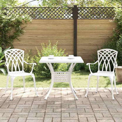 vidaXL Gartentisch Set 3 pcs Weiß 80 x 80 x 75 cm Gussaluminium