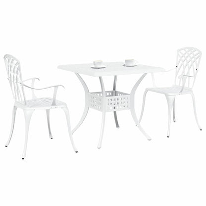 vidaXL Gartentisch Set 3 pcs Weiß 80 x 80 x 75 cm Gussaluminium
