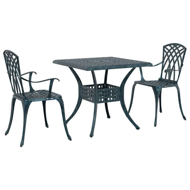 vidaXL Gartentisch Set 3 pcs Grün 80 x 80 x 75 cm Gussaluminium