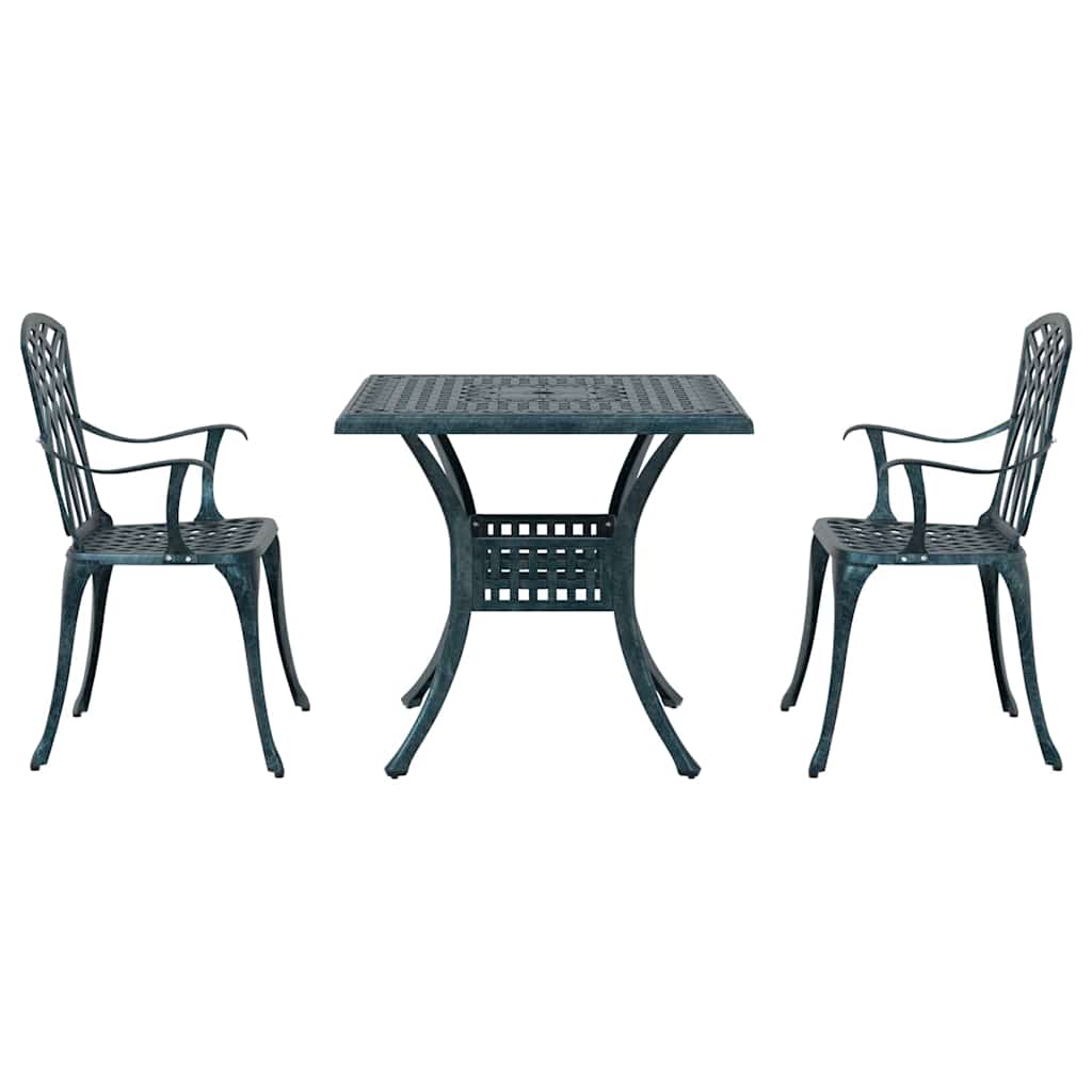 vidaXL Gartentisch Set 3 pcs Grün 80 x 80 x 75 cm Gussaluminium