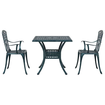 vidaXL Gartentisch Set 3 pcs Grün 80 x 80 x 75 cm Gussaluminium
