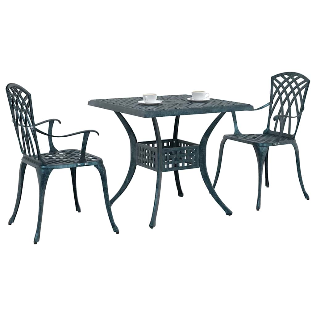 vidaXL Gartentisch Set 3 pcs Grün 80 x 80 x 75 cm Gussaluminium