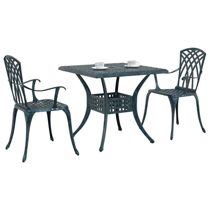 vidaXL Gartentisch Set 3 pcs Grün 80 x 80 x 75 cm Gussaluminium