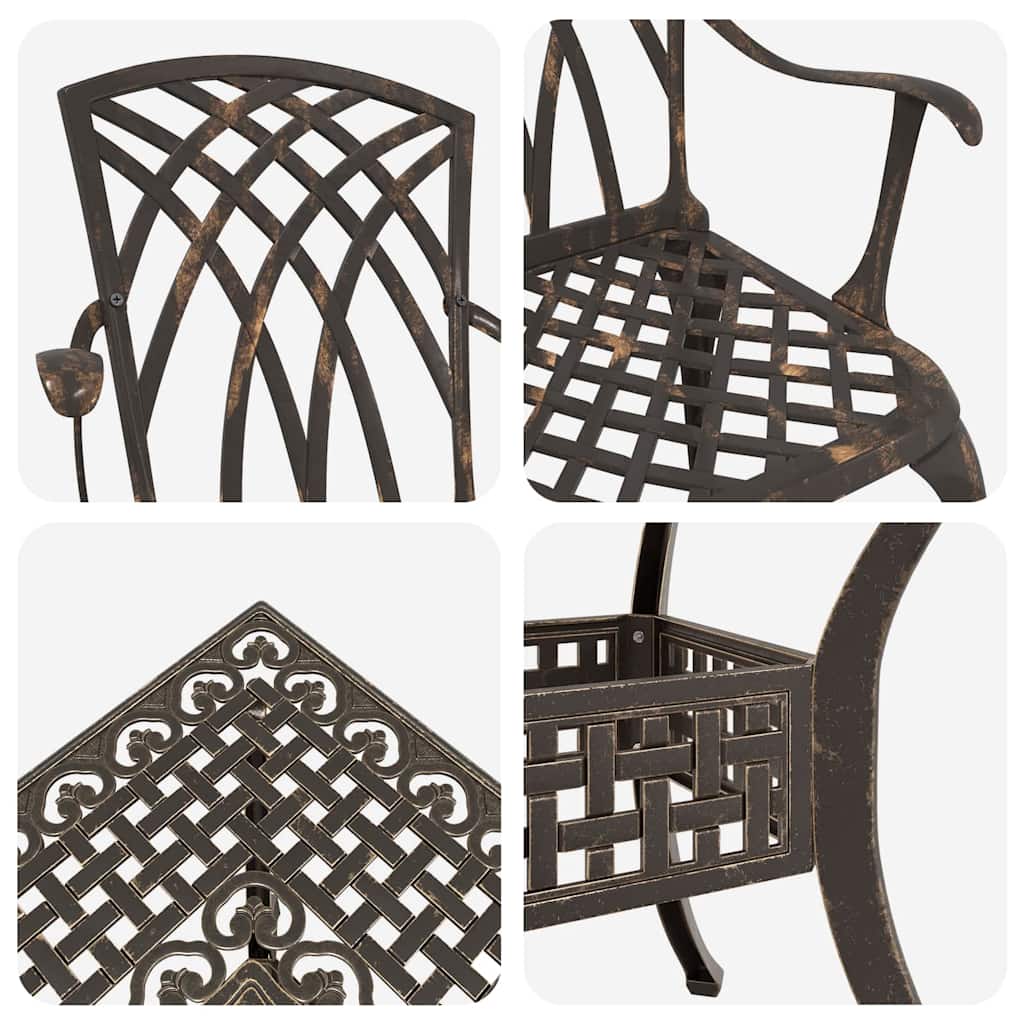 vidaXL Set de table et chaises de jardin 5 pcs Bronze Aluminium moulé