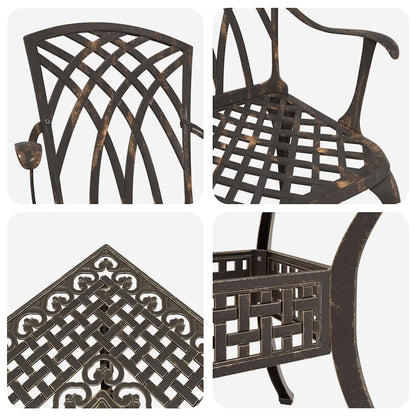 vidaXL Set de table et chaises de jardin 5 pcs Bronze Aluminium moulé