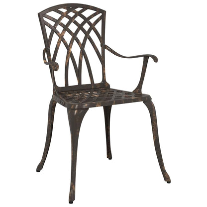 vidaXL Set de table et chaises de jardin 5 pcs Bronze Aluminium moulé