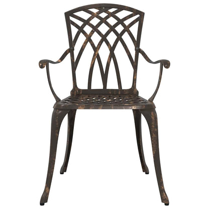 vidaXL Set de table et chaises de jardin 5 pcs Bronze Aluminium moulé