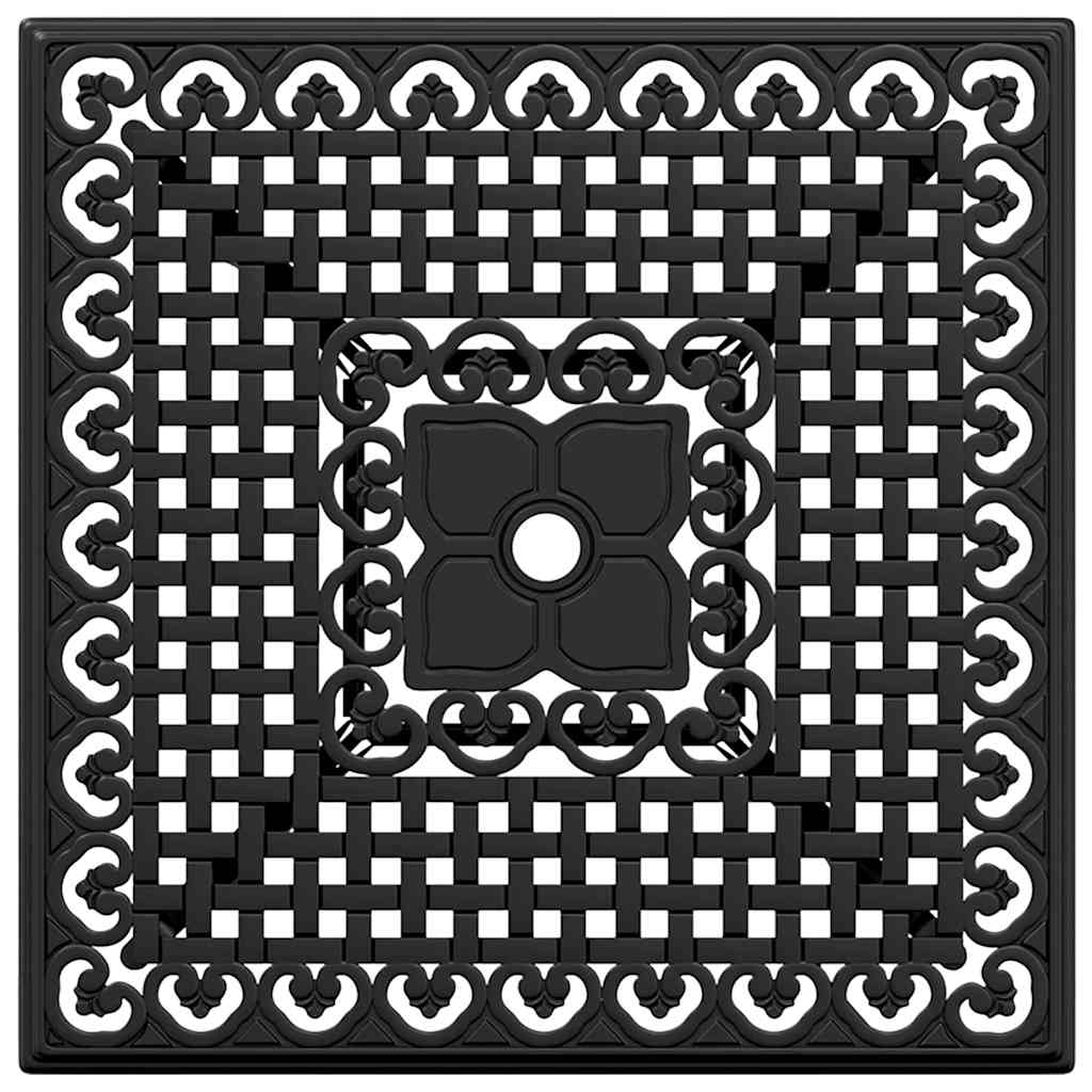 vidaXL Gartentisch Set 5 pcs Schwarz 80 x 80 x 75 cm Gussaluminium