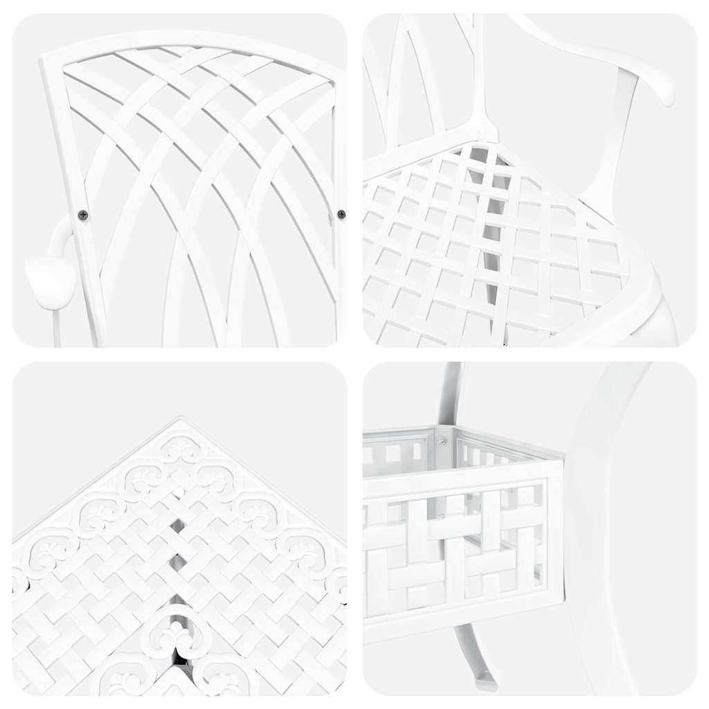 vidaXL Gartentisch Set 5 pcs Weiß 80 x 80 x 75 cm Gussaluminium